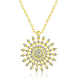 925 Ayar Gümüş Güneş Kadın  Kolye