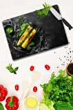 Mısır Desenli Cam Kesme Tahtası| 30 Cm X 40 Cm