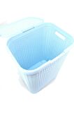 Hasır Desenli Plastik Çamaşır Sepeti Açık Mavi