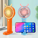 Taşınabilir Mini Fan - 3 KAdemeli, Hafif Tasarım, Düşük Gürültü ve İç ve Dış Mekanlar İçin Kolay Taşınabilir El Fanı Usb İle Sarj Edilebilir Fan Telefon Tutucu
