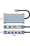 Desingshop 11'li Type-C USB Çoklayıcı Adaptör - HDMI, VGA, 4x USB, LAN, SD Kart snckusb9070