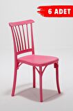 6 Adet Violet Pembe Sandalye / Balkon-Bahçe-Mutfak