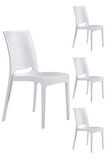4 Adet Rattan Beyaz Sandalye / Balkon-Bahçe-Teras