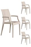 4 Adet Rattan Lüx Cappucino Sandalye / Balkon-Bahçe-Teras