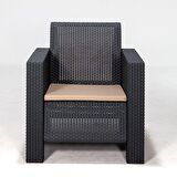 Aksu 3+1+1+S Balkon&Teras Bahçe Mobilyası / Antrasit