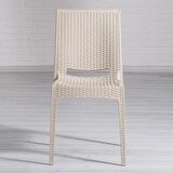 Rattan 90x150 Bahçe&Balkon&Teras Masa Seti - Cappucino