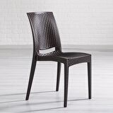Rattan 90x150 Bahçe&Balkon&Teras Masa Seti - Kahve