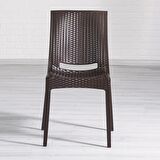 Rattan 90x150 Bahçe&Balkon&Teras Masa Seti - Kahve