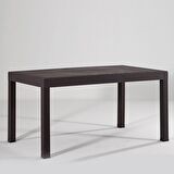 Rattan 90x150 Bahçe&Balkon&Teras Masa Seti - Kahve