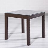 Rattan Small Camlı Kahve Masa Takımı Bahçe&balkon 1 Camlı Masa + 4 Sandalye