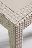 Rattan 80x80 Camlı Cappucino Masa - Bahçe&Balkon&Teras