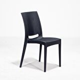 Rattan 80x80 Bahçe&Balkon&Teras Masa Seti - Antrasit