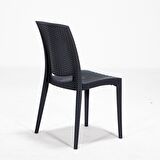 Rattan 80x80 Bahçe&Balkon&Teras Masa Seti - Antrasit