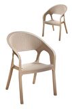 2 Adet Garden Cappucino  Sandalye / Balkon-Bahçe-Teras