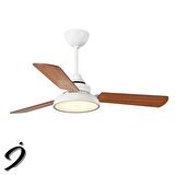 Snowy 3 Kanatlı Led Mat Beyaz 107Cm Tavan Vantilatörü