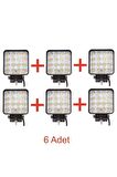 6 Adet 16 Led Kare Off Road Traktör Tir Kamyon Sis Fari Sis Lambasi Çalisma Lambasi Projektör