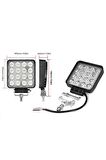 Off Road Beyaz Işık Sis Farı Lambası 16 Led Kare 12-24v 48 Watt