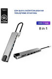 Usb Type-c Hub Dönüştürücü Çevirici Çoklayıcı Usb Hdmı Micro Sd 8 Girişli
