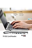 Usb Type-c Hub Dönüştürücü Çevirici Çoklayıcı Usb Hdmı Micro Sd 8 Girişli