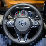DİKİŞLİ DİREKSİYON KILIFI SOFT DÜZ YÜZEYLİ DERİ İKİ PARCA SİYAH DİKİŞLİ TOYOTA 2019 SONRASİ İÇİN