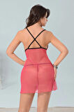 Pembe Tül Gecelik - 654