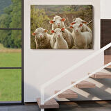 Koyun Kuzu, Hayvan Temalı Dekoratif Kanvas Tablo, Duvar Dekoru 1119