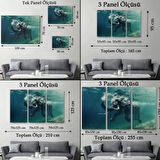 Yüzen Fil, Hayvan Temalı Dekoratif Kanvas Tablo, Duvar Dekoru 1128