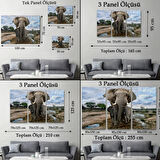 Fil ve Yavruları, Hayvan Temalı Dekoratif Kanvas Tablo, Duvar Dekoru 1134