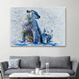 Kutup Ayısı ve Yavrusu, Hayvan Temalı Dekoratif Kanvas Tablo, Duvar Dekoru 1139