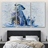 Kutup Ayısı ve Yavrusu, Hayvan Temalı Dekoratif Kanvas Tablo, Duvar Dekoru 1139