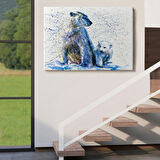 Kutup Ayısı ve Yavrusu, Hayvan Temalı Dekoratif Kanvas Tablo, Duvar Dekoru 1139