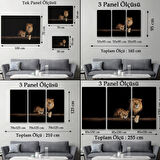 Aslanlar, Hayvan Temalı Dekoratif Kanvas Tablo, Duvar Dekoru 1151