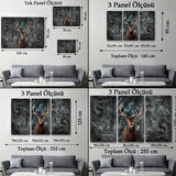 Geyik, Hayvan Temalı Dekoratif Kanvas Tablo, Duvar Dekoru 1164