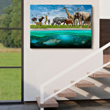 Hayvanlar Alemi, Hayvan Temalı Dekoratif Kanvas Tablo, Duvar Dekoru 1177