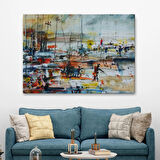 Limandaki Tekneler, Modern Dekoratif Kanvas Tablo, Duvar Dekoru 1185