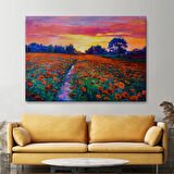 Haşhaş Tarlası, Yağlı Boya Dekoratif Kanvas Tablo, Duvar Dekoru 1211