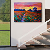 Haşhaş Tarlası, Yağlı Boya Dekoratif Kanvas Tablo, Duvar Dekoru 1211