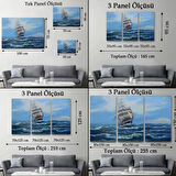 Okyanustaki Büyük Yelkenli, Modern Dekoratif Kanvas Tablo, Duvar Dekoru 1215