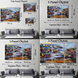 Volkan Eteğindeki Kasaba, Modern Dekoratif Kanvas Tablo, Duvar Dekoru 1226