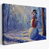 Güneş Işınları ve Kardanadam, Modern Dekoratif Kanvas Tablo, Duvar Dekoru 1239