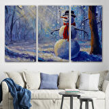 Güneş Işınları ve Kardanadam, Modern Dekoratif Kanvas Tablo, Duvar Dekoru 1239