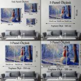 Güneş Işınları ve Kardanadam, Modern Dekoratif Kanvas Tablo, Duvar Dekoru 1239