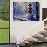 Güneş Işınları ve Kardanadam, Modern Dekoratif Kanvas Tablo, Duvar Dekoru 1239