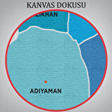 İl ve İlçeler Haritası Adıyaman, Modern Dekoratif Kanvas Tablo, Duvar Dekoru 1249