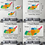 İl ve İlçeler Haritası Adıyaman, Modern Dekoratif Kanvas Tablo, Duvar Dekoru 1251