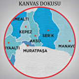 İl ve İlçeler Haritası Antalya, Modern Dekoratif Kanvas Tablo, Duvar Dekoru 1267
