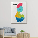 İl ve İlçeler Haritası Batman, Modern Dekoratif Kanvas Tablo, Duvar Dekoru 1285