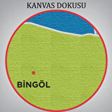 İl ve İlçeler Haritası Bingöl, Modern Dekoratif Kanvas Tablo, Duvar Dekoru 1294