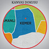 İl ve İlçeler Haritası Burdur, Modern Dekoratif Kanvas Tablo, Duvar Dekoru 1303