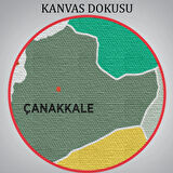 İl ve İlçeler Haritası Çanakkale, Modern Dekoratif Kanvas Tablo, Duvar Dekoru 1310